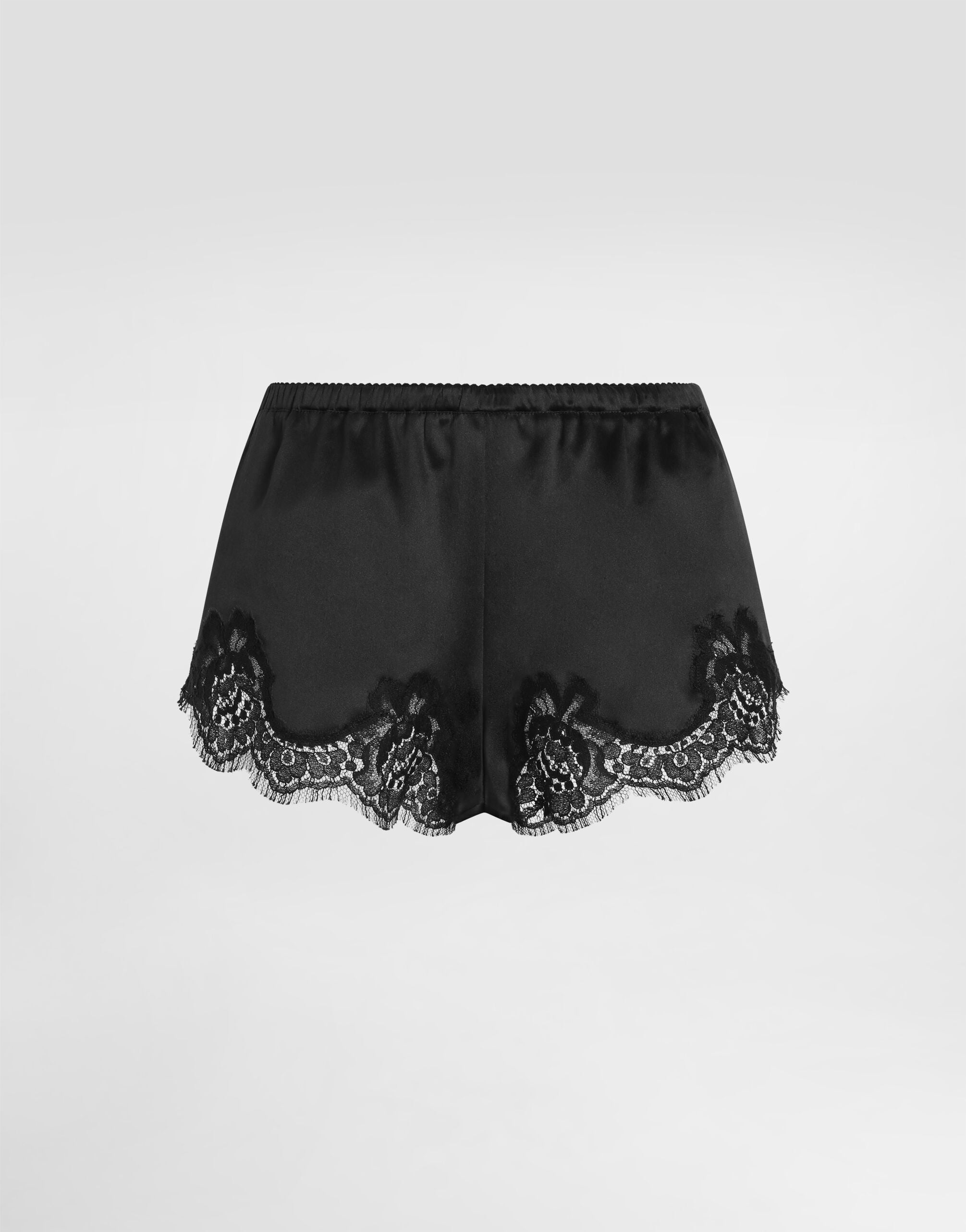 【新品未使用】DOLCE&GABBANA UNDERWEAR インナー黒レース Satin lingerie shorts with lace detailing in Black for Women