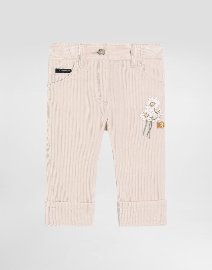 Dolce & Gabbana 5-pocket striped cotton trousers Beige L22F79FUVB2