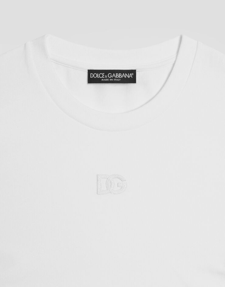Dolce & Gabbana Jersey t-shirt with DG embroidery White F8W46ZGDDYF