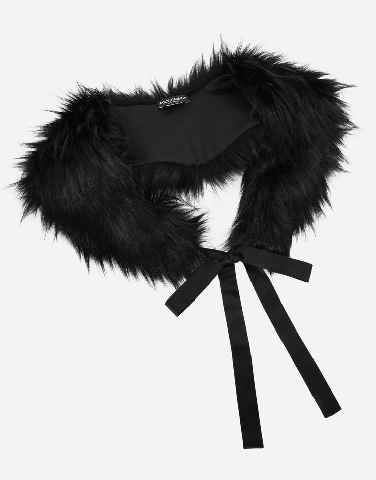 Dolce&Gabbana Faux fur collar Black FS299AFUPXT