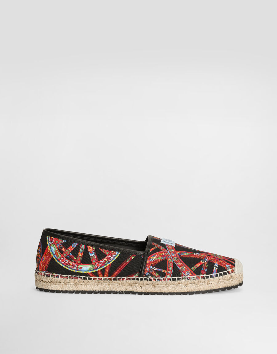 Espadrilles in carretto-print canvas