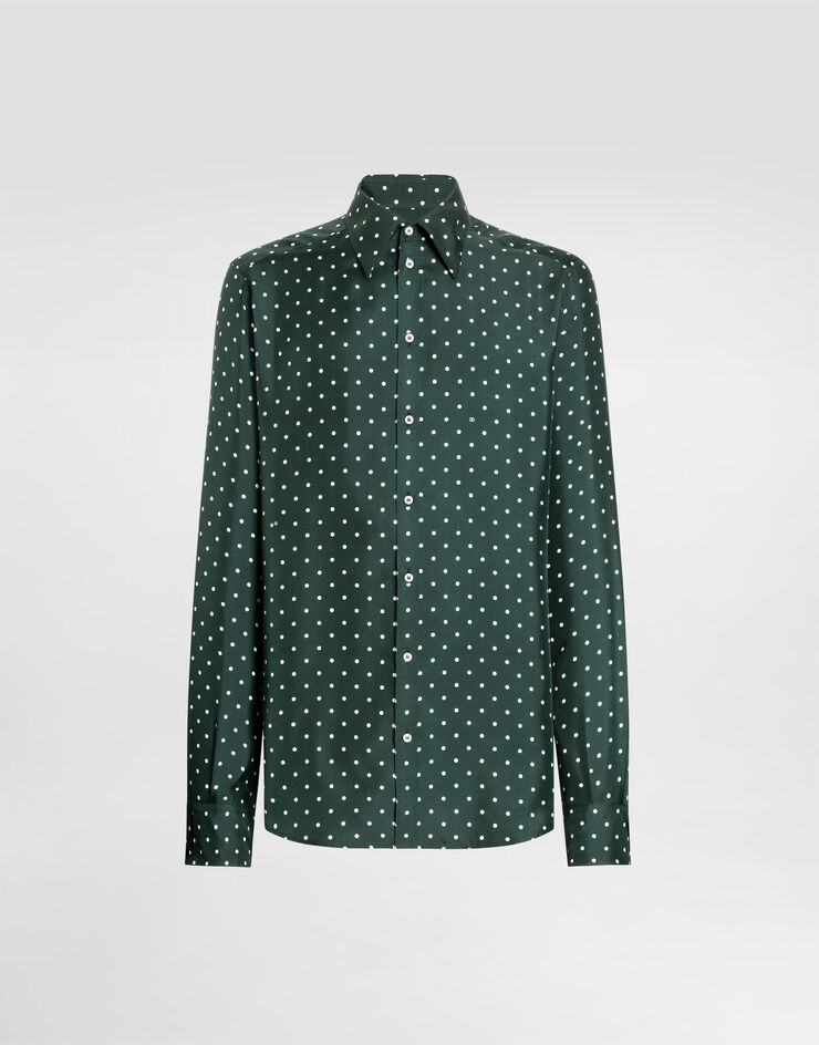 Dolce & Gabbana Polka dot-print silk twill martini shirt  G5ML1TIS14A