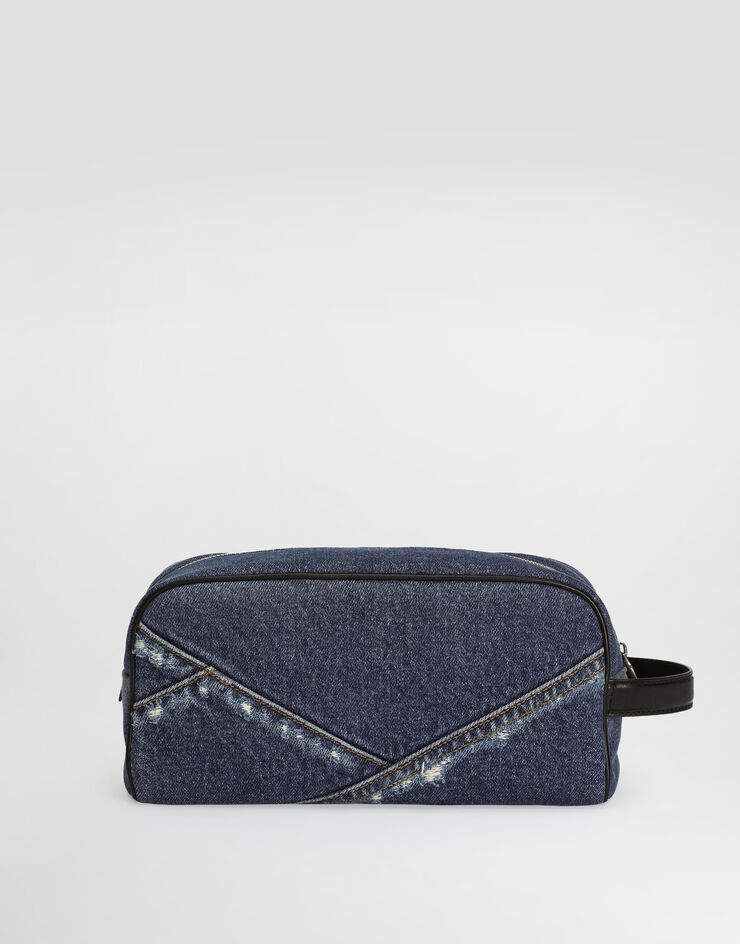 Dolce & Gabbana Denim patchwork necessaire Blue BT0989AY768