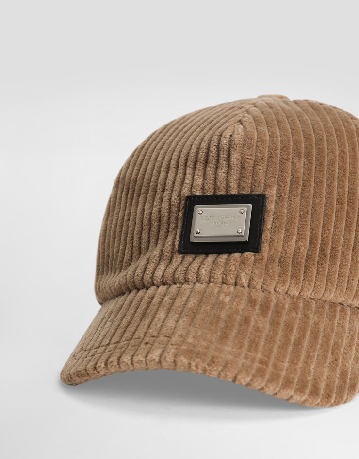 Dolce & Gabbana Velvet baseball hat Beige LB4H80FUWDU
