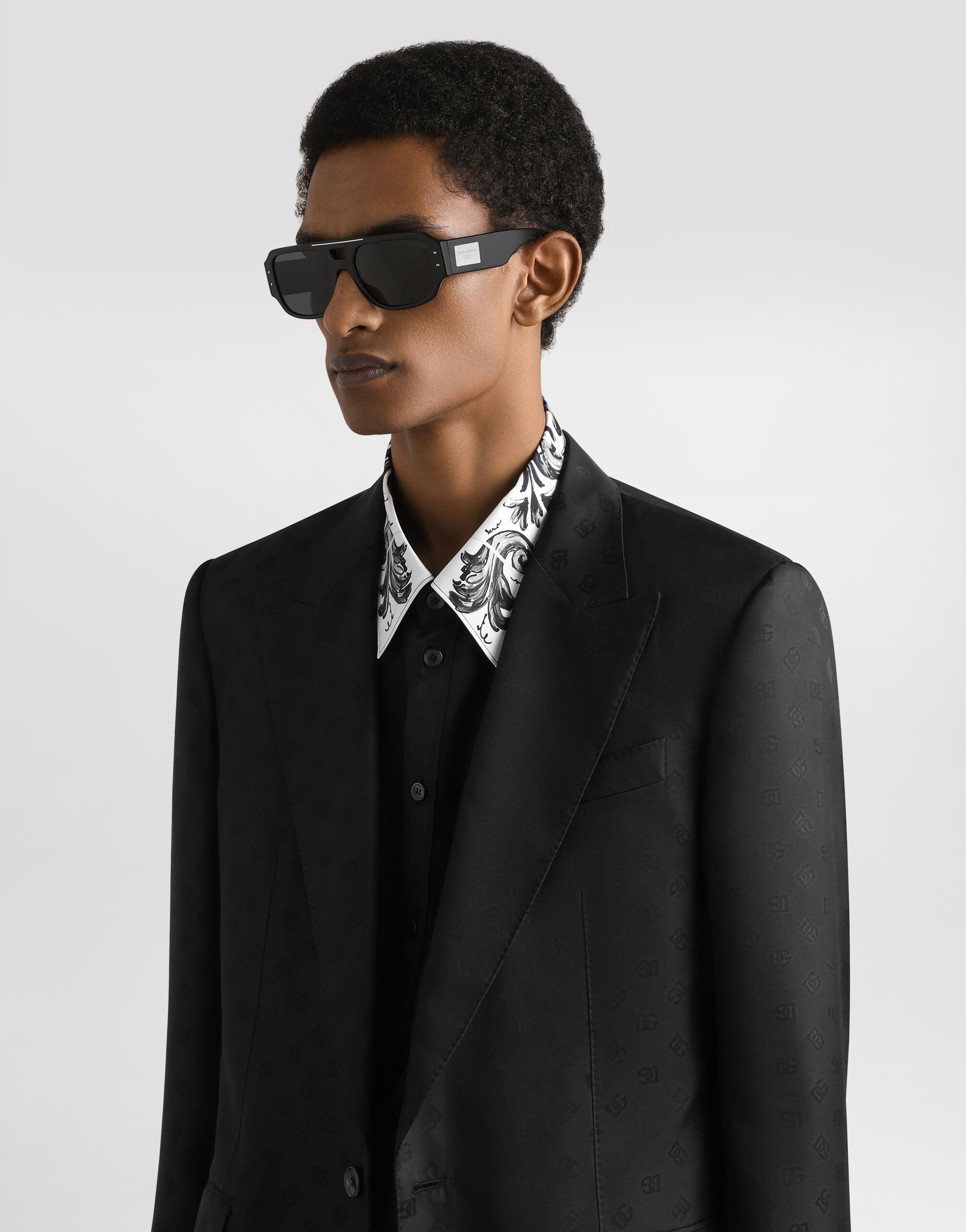 Dolce & Gabbana シングルブレストブレザージャケット ブラック ブラックのメンズ SICILIA シルクツイル シングルブレスト