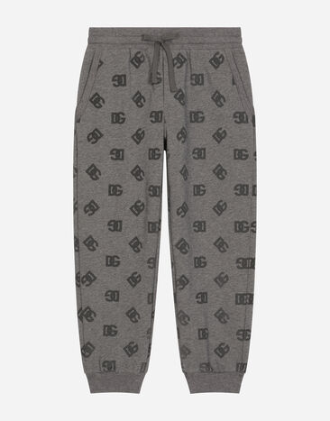 Dolce & Gabbana Jersey jogging pants with DG logo Grey L4JPJPG7N2A