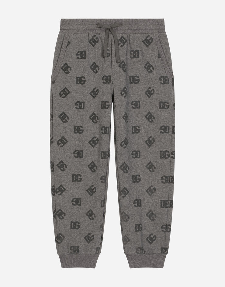 Dolce & Gabbana Jersey jogging pants with DG logo Grey L4JPJPG7N2A