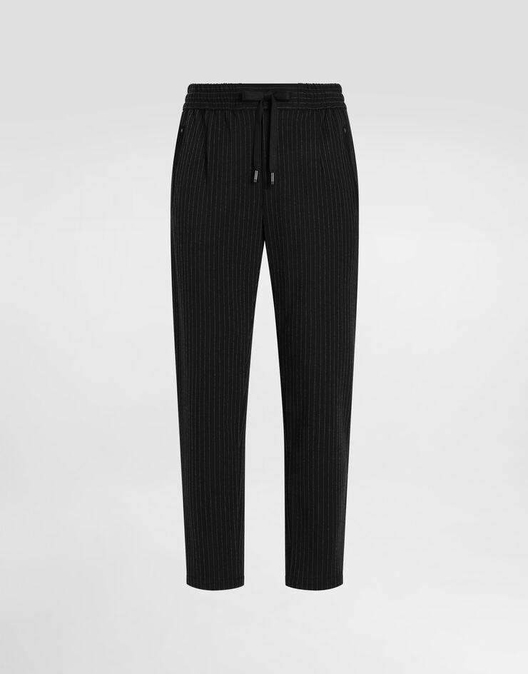 Dolce & Gabbana Pantalón de chándal en punto a rayas diplomáticas con parche DG Multicolor GVZAEZFRGBZ