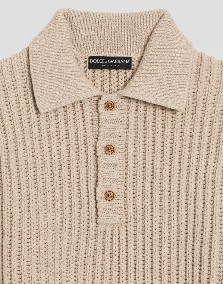 Dolce & Gabbana English rib knit polo shirt Multicolor GXZA4TJBCHS