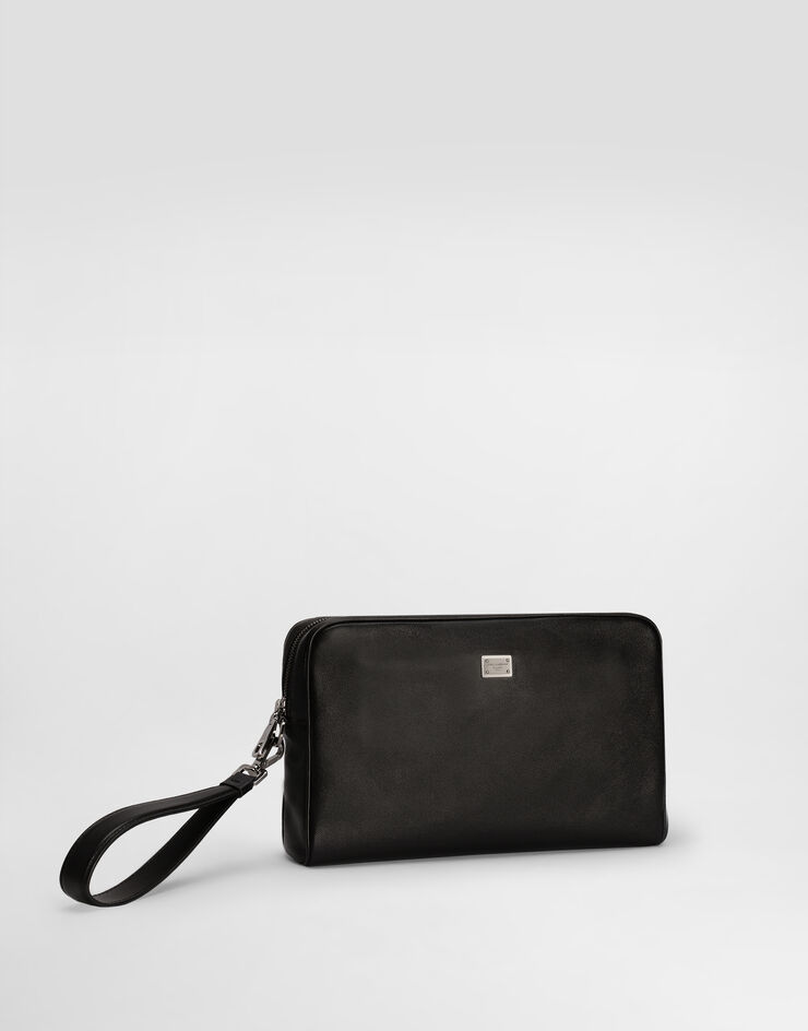 Dolce & Gabbana Pochette en cuir de veau Noir BM2441AV956