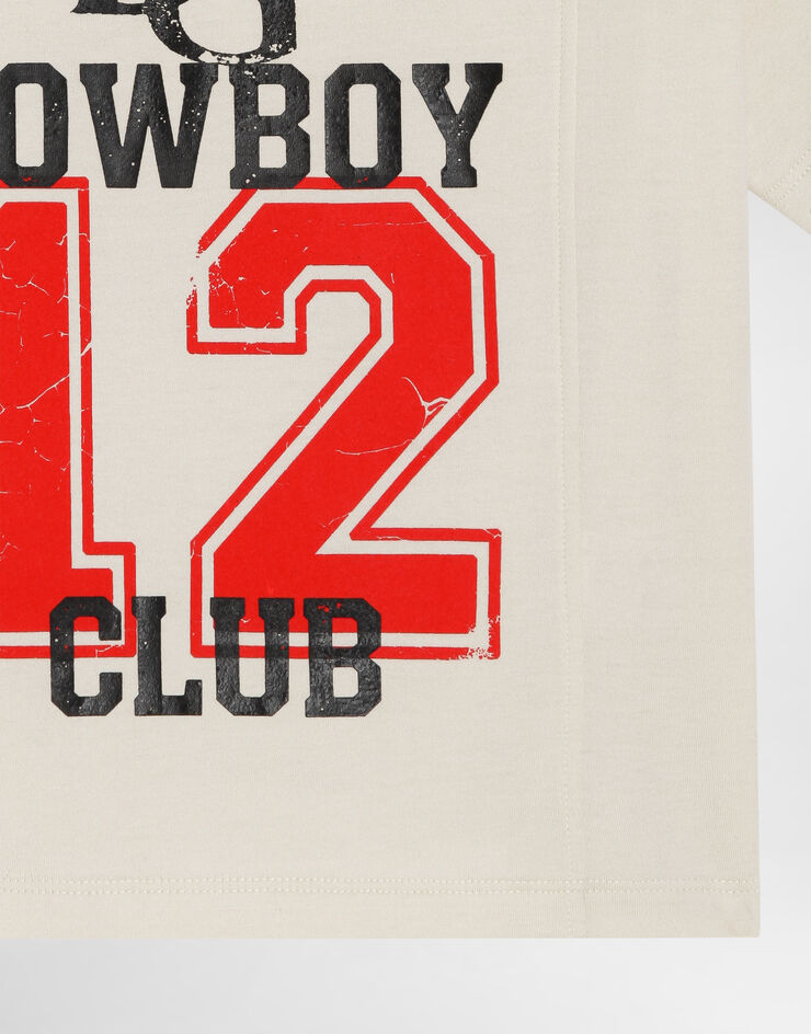 Dolce & Gabbana Jersey t-shirt with print Beige L4JTJZG7PUG