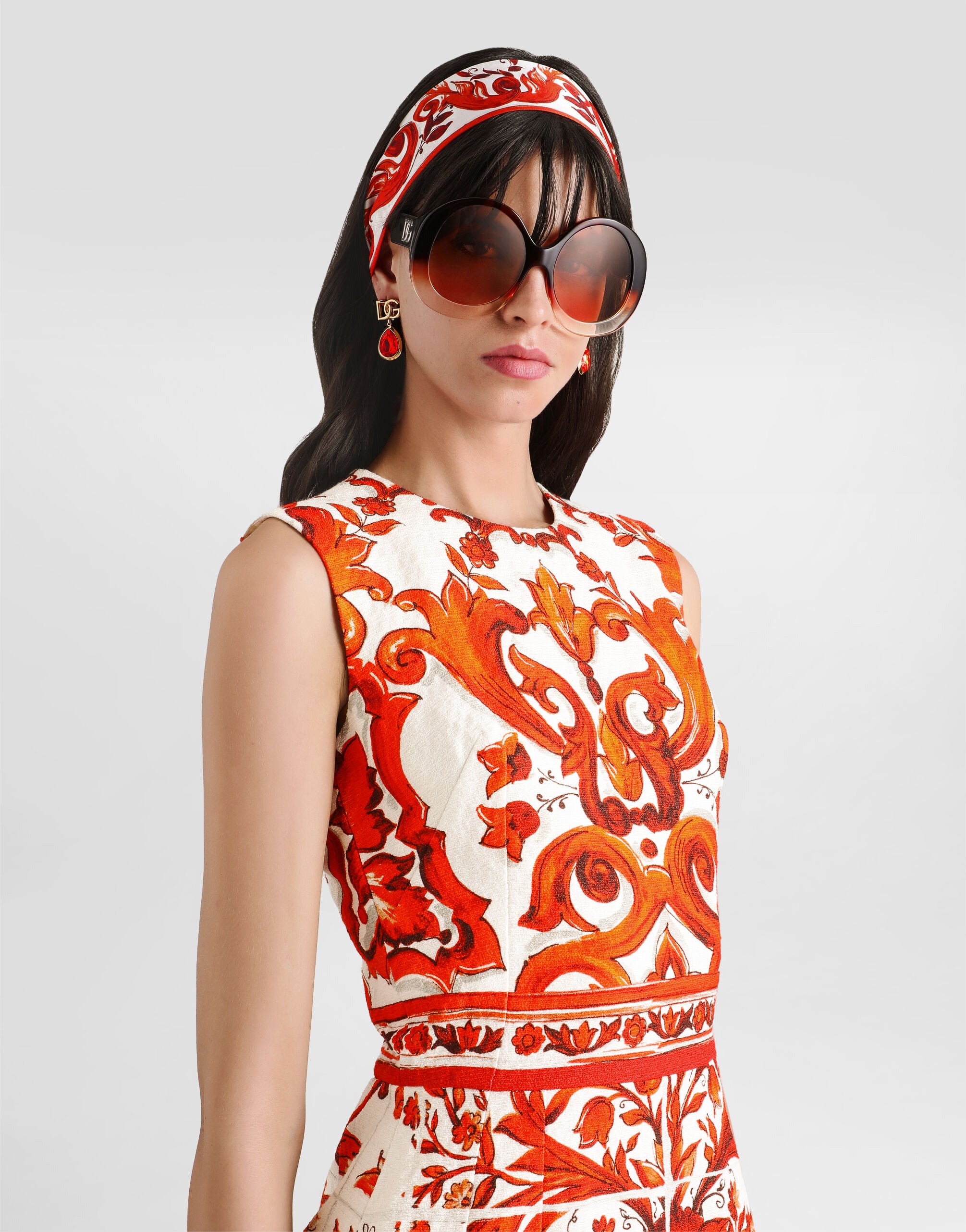 Majolica-print short dress in Multicolor for Women | Dolce&Gabbana® US