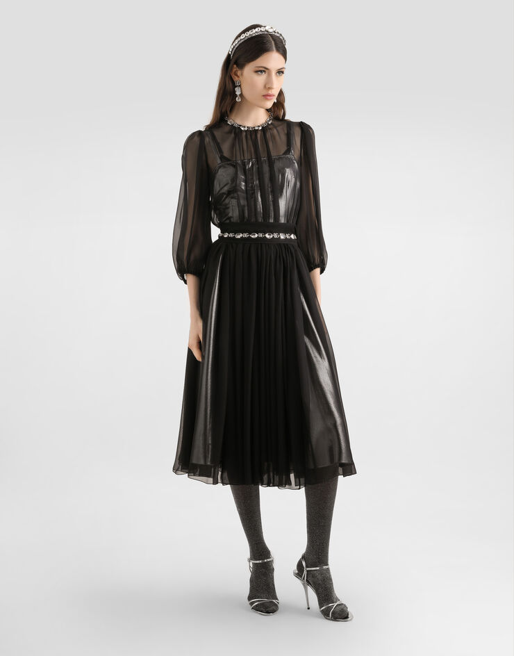 Dolce & Gabbana Vestido de chifón  Black F60H3TFU1AT