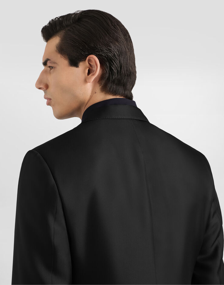 Dolce & Gabbana Sicilia light single-breasted silk twill jacket Dolce & Gabbana Sicilia light single-breasted silk twill jacket Black G2UQ8TFU1XB