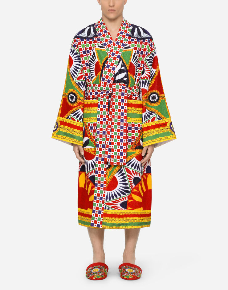 Dolce & Gabbana Халат из махрового хлопка разноцветный TCF010TCAGP