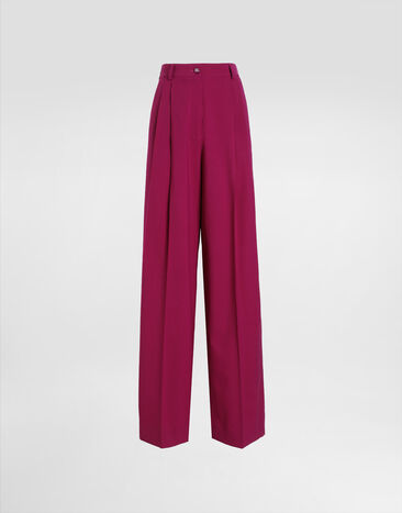 Dolce & Gabbana Pantalon palazzo en toile de laine Fuchsia FTC3MTFUBFL