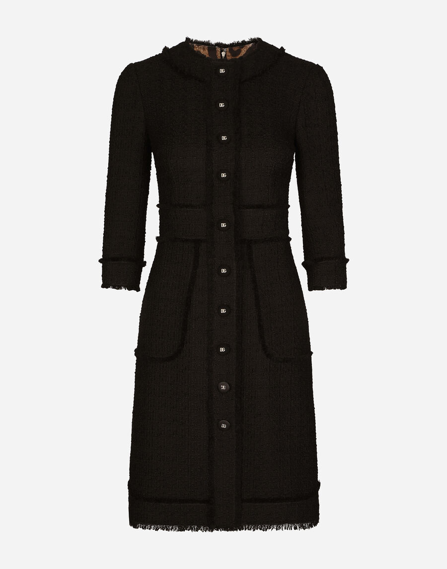 Raschel tweed midi dress