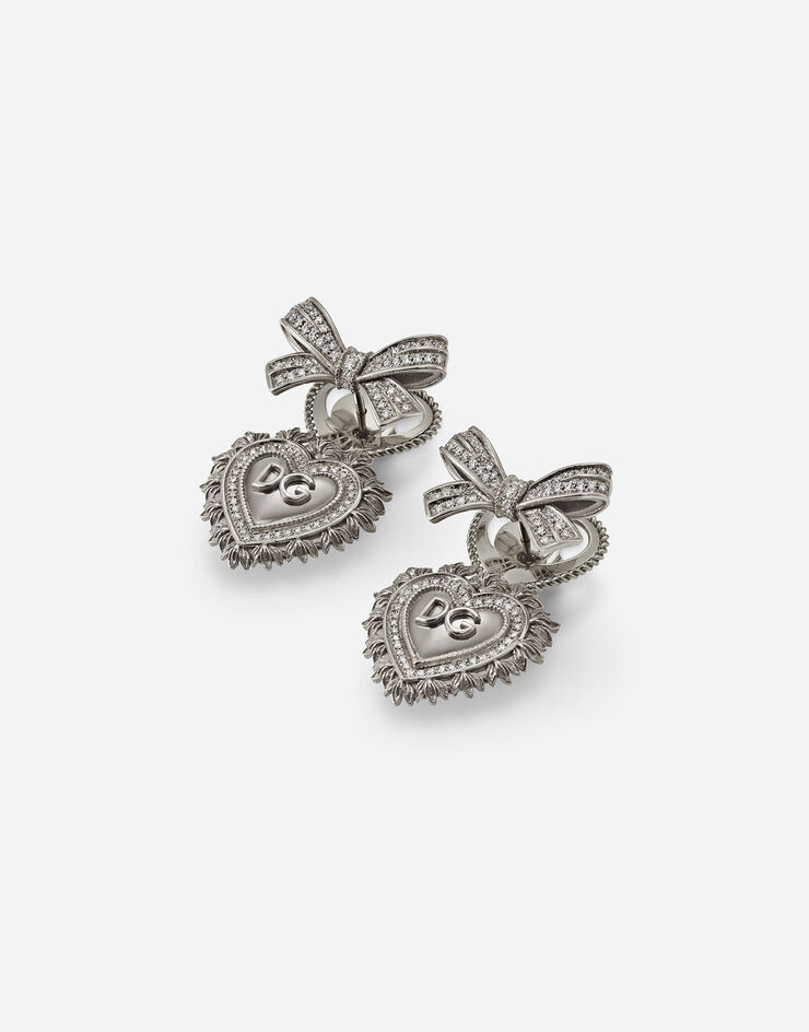 Dolce & Gabbana Devotion earrings in white gold with diamonds White Gold WELD1GWDWW3