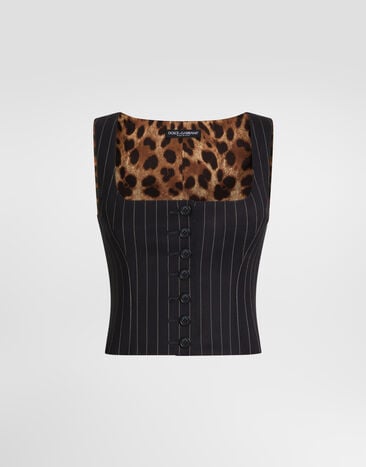 Dolce & Gabbana Pinstripe wool vest Multicolor F797ATFRBC0