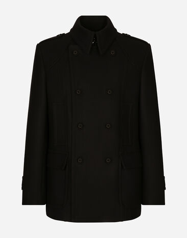 Dolce & Gabbana Double-breasted wool-blend pea coat Black G046UTHUMT8
