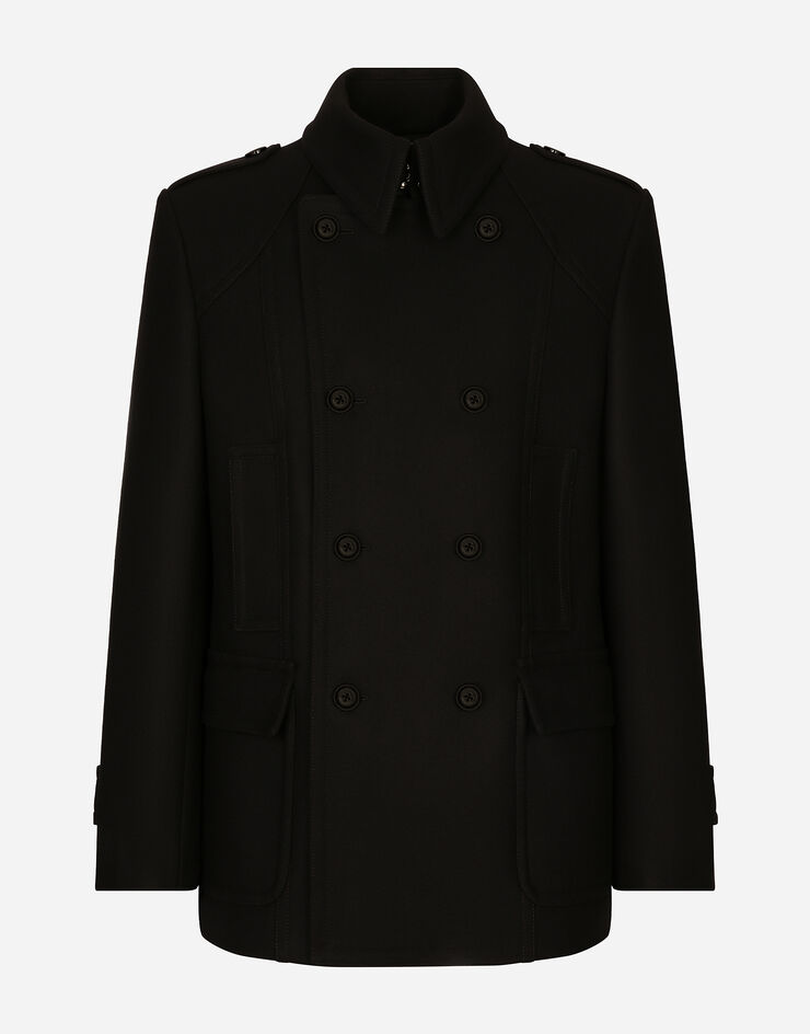 Dolce & Gabbana Double-breasted wool-blend pea coat Black G046UTHUMT8