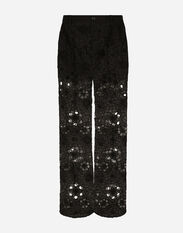 Dolce & Gabbana Tailored stretch broderie anglaise pants Multicolor G2SJ2TFU4KJ