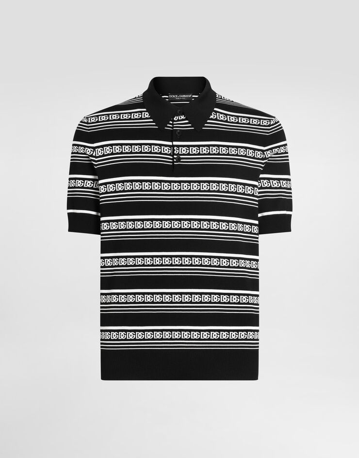 Dolce & Gabbana Maglia polo in seta logata Multicolore GXZ02TJBSN4