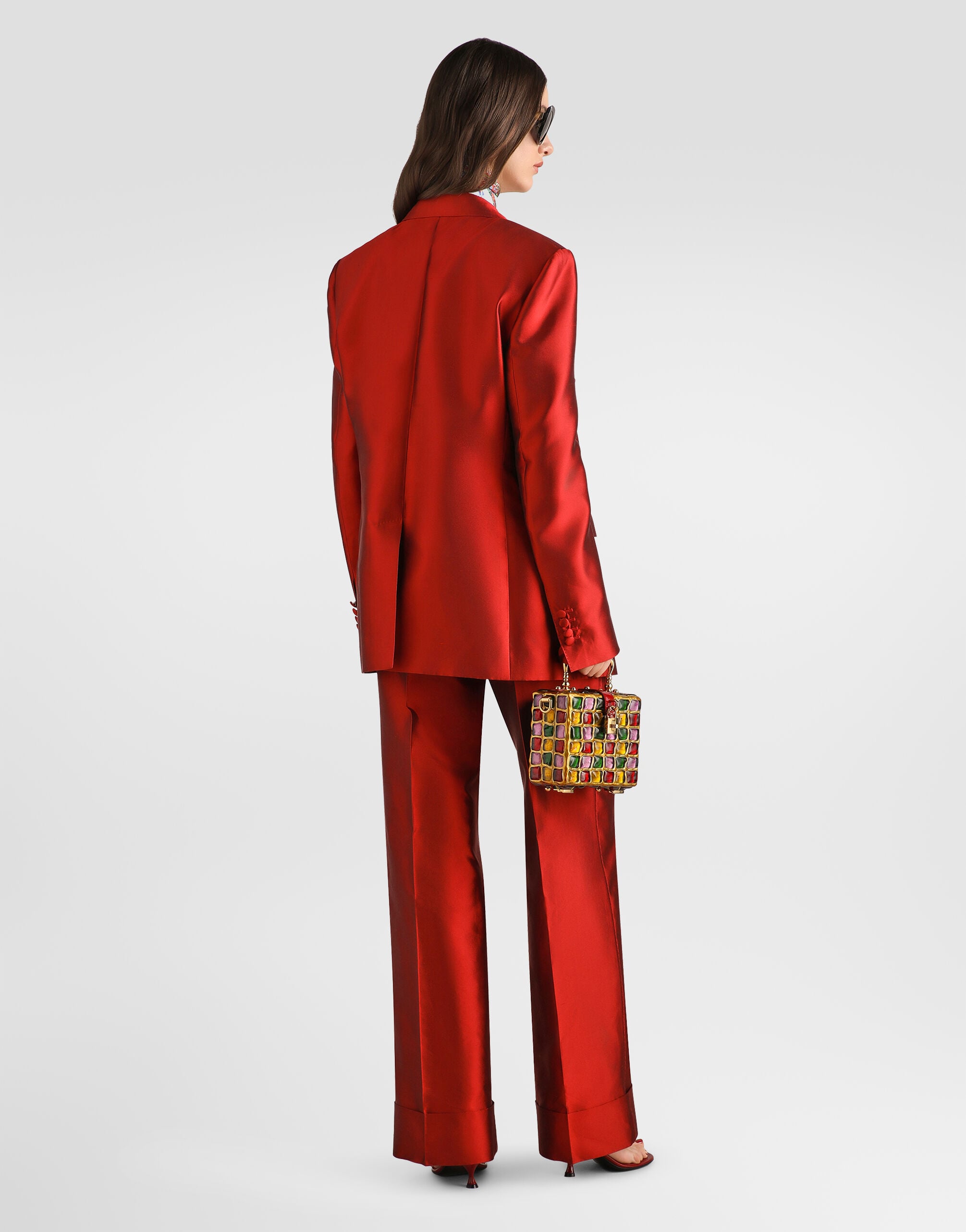 Redのウィメンズ Double-breasted mikado jacket | Dolce&Gabbana®
