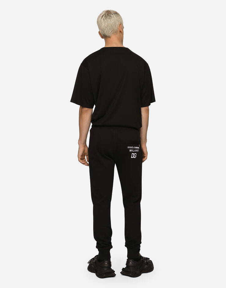 Dolce & Gabbana Jersey jogging pants with DG embroidery Black GVF6AZG7D6B