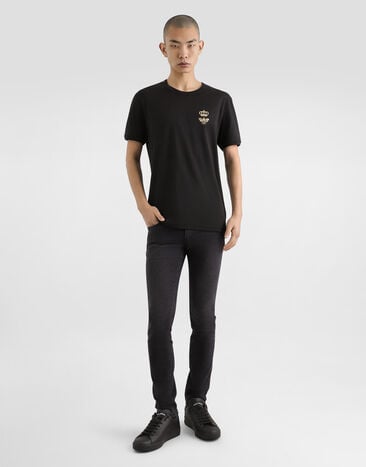Dolce & Gabbana T-Shirt aus Baumwolle mit Stickerei Mehrfarbig G8PV1ZG7WUQ
