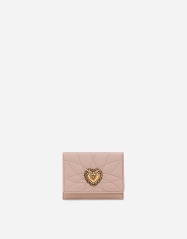 Dolce & Gabbana Small Devotion wallet in quilted nappa leather Gold BB6711A1016