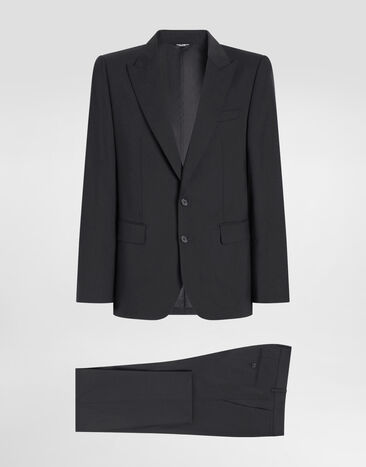Dolce & Gabbana Stretch wool Sicilia-fit suit Black GKPQMTFUBF2