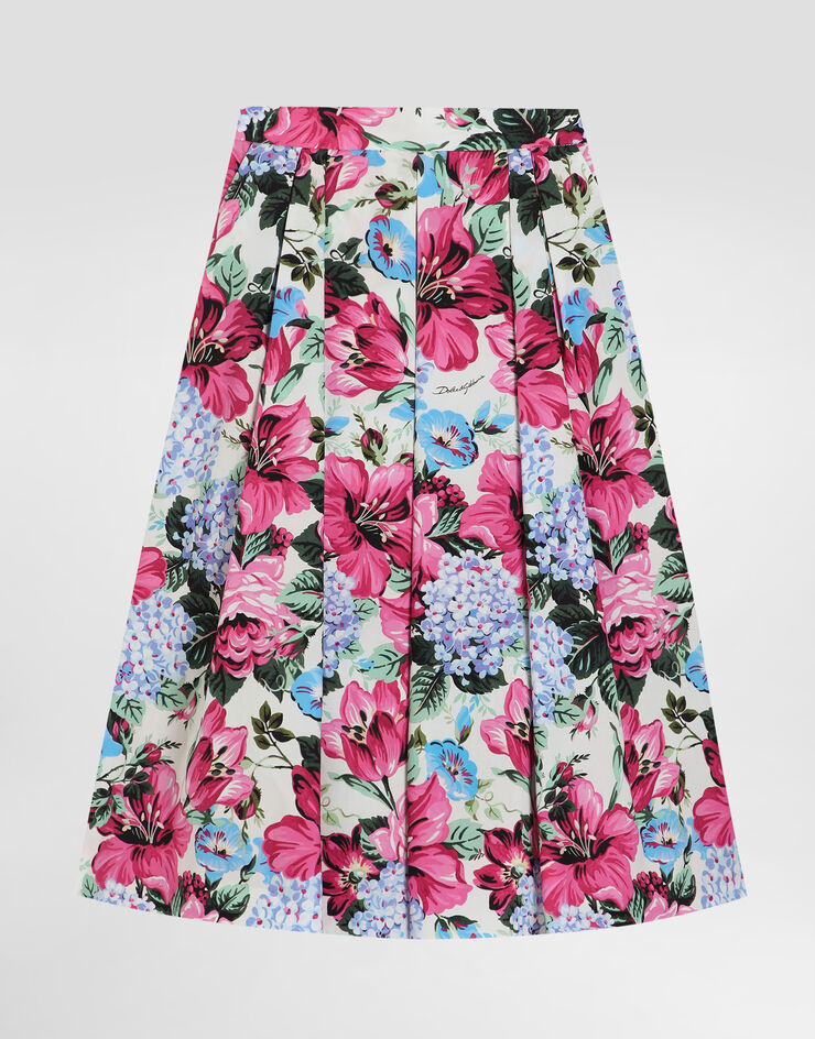 Dolce & Gabbana Falda de popelina con estampado Multicolor L55I33HS5TP