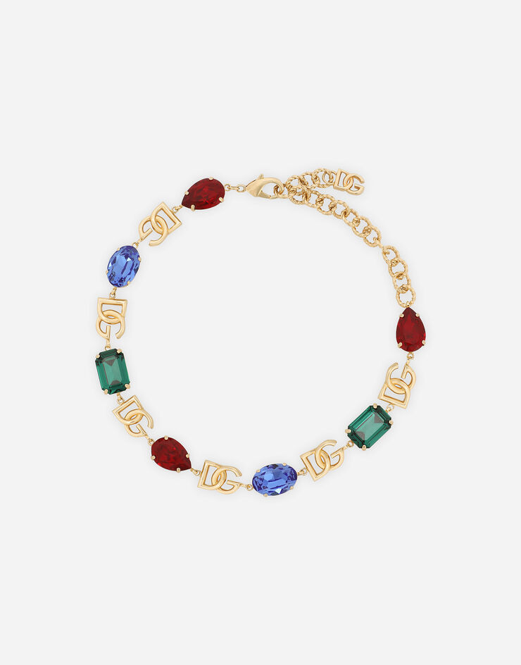 Dolce&Gabbana Choker with DG logo and multi-colored crystals Multicolor WNP6S2W1111
