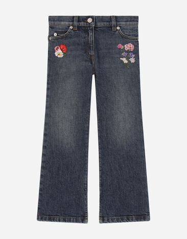 Dolce & Gabbana 5-pocket denim pants with embroidery Print LB3L54G7K4O