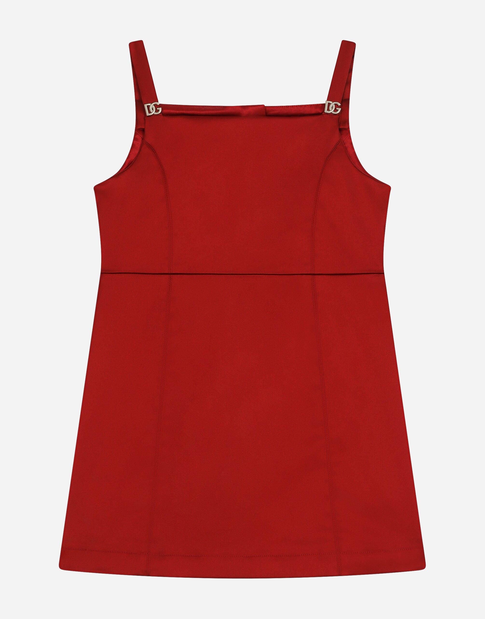 Dolce & Gabbana Sleeveless satin dress Red L53DQ9G7K3M