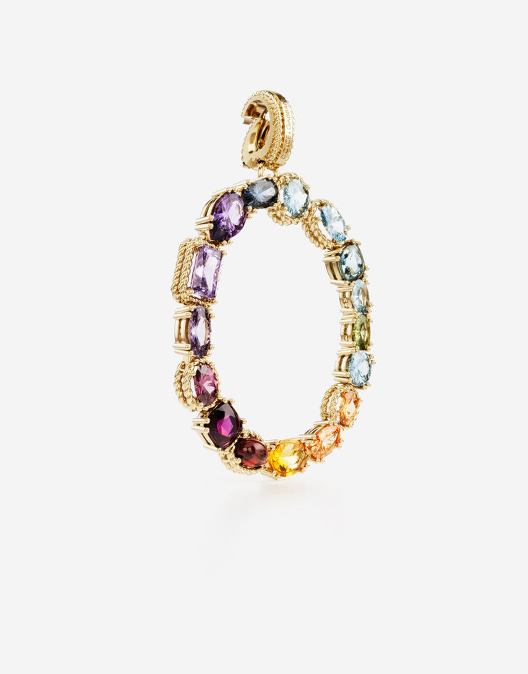 Dolce & Gabbana Charm O Rainbow alphabet aus 18-karätigem Gelbgold mit mehrfarbigen Edelsteinen GOLD WANR1GWMIXO