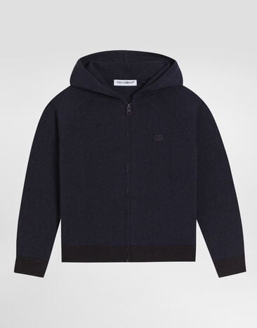 Dolce & Gabbana Cardigan in felpa di lana e cashmere Blu L4KWH7JGMB8