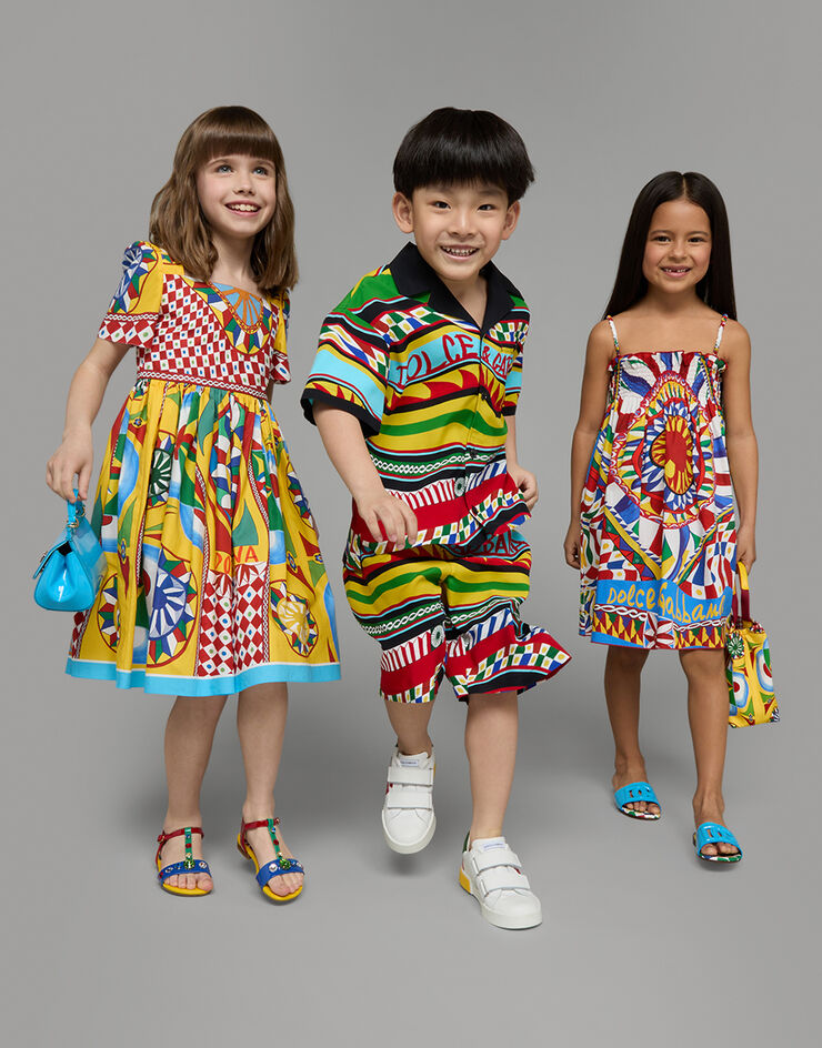 DolceGabbanaSpa Carretto-print poplin sun dress Multicolor L52DA6G7J5F