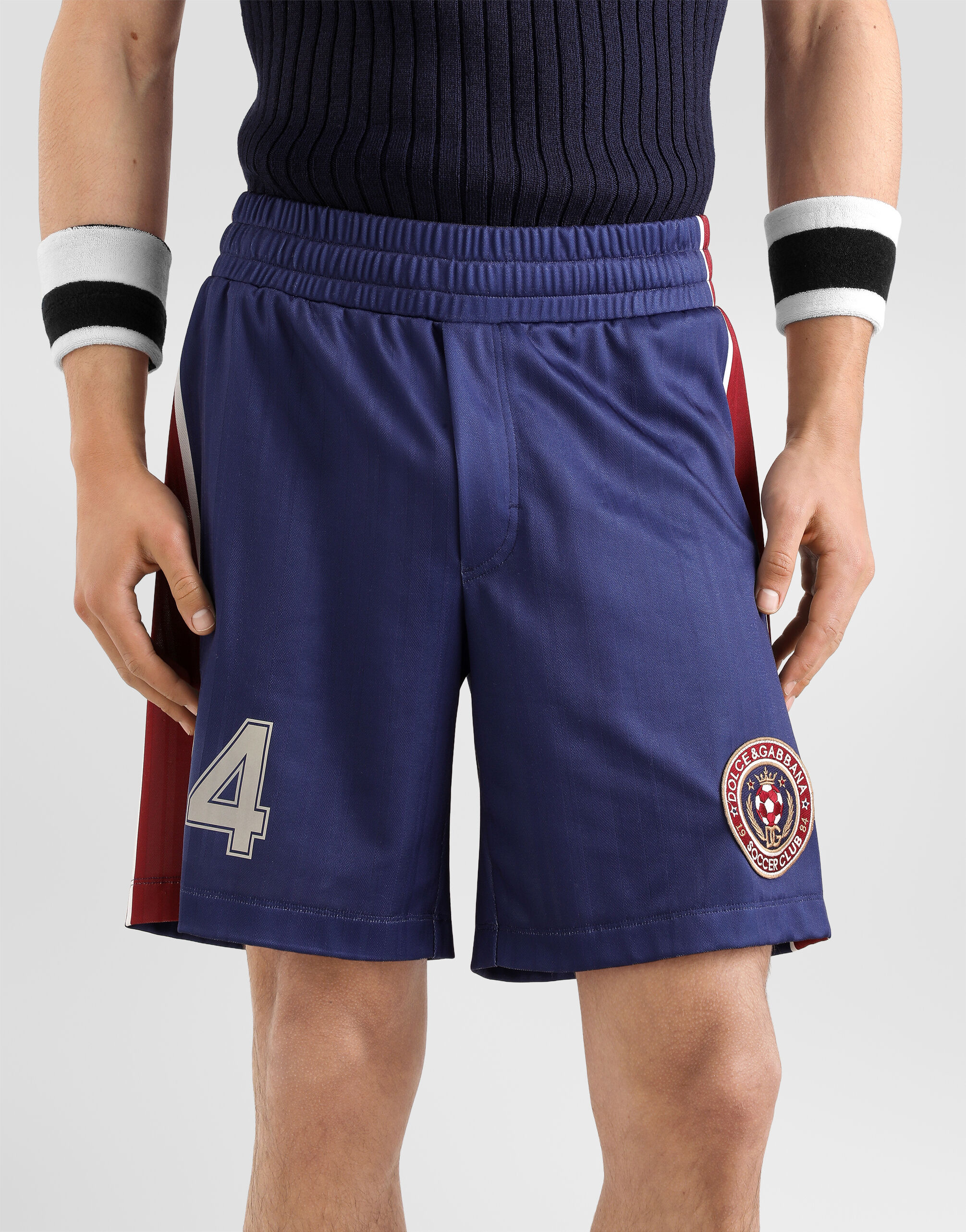Striped jersey bermuda shorts - thumbnail 4