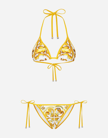 Dolce & Gabbana Majolica-print triangle bikini Print O8A54JFSG9R