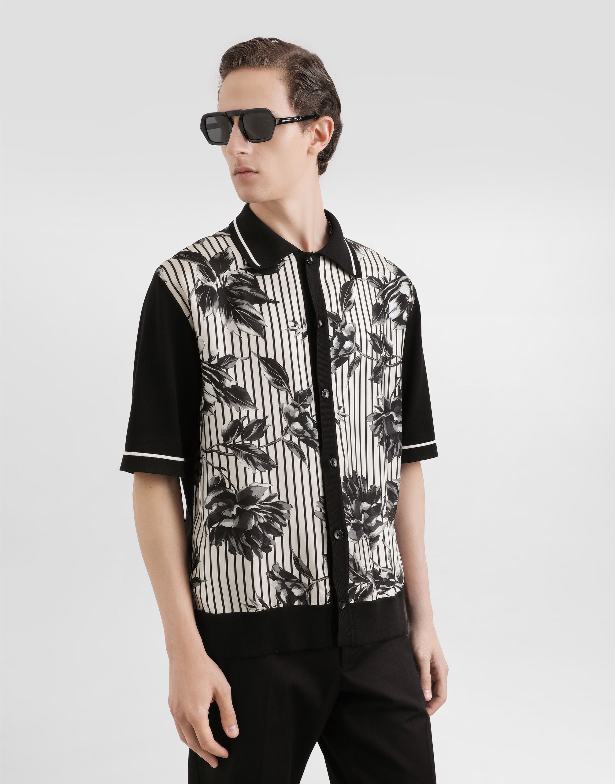 Silk and cotton shirt with twill in Multicolor for Men