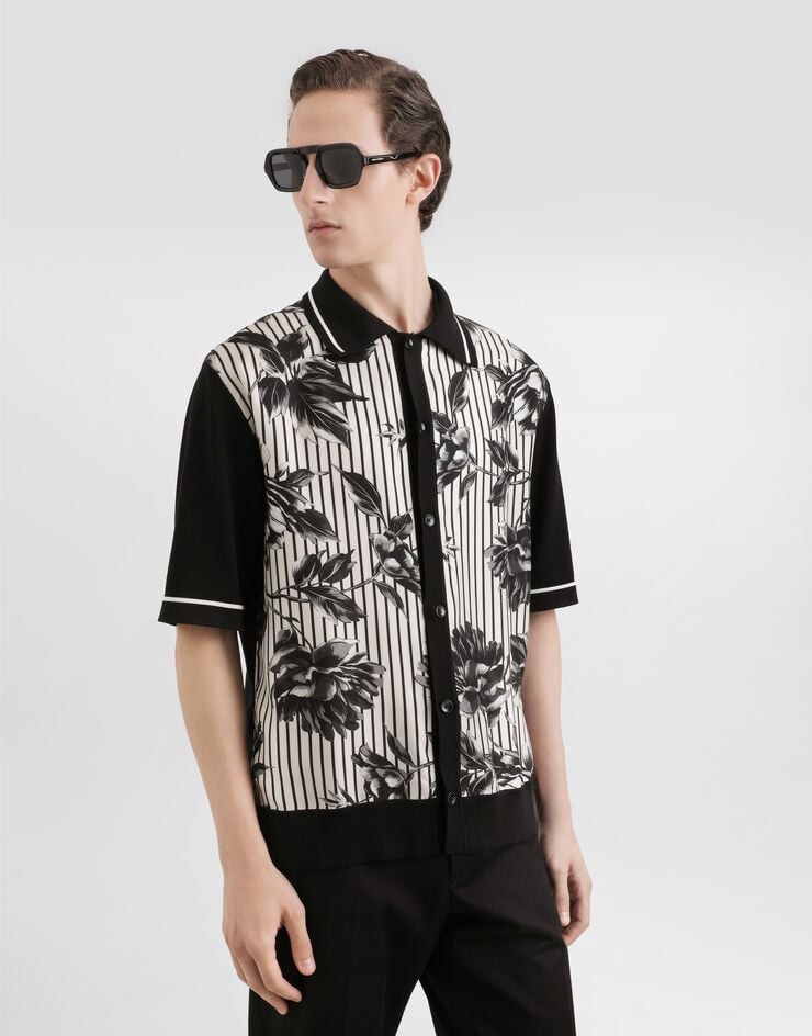 Dolce & Gabbana Silk and cotton shirt with twill Multicolor GXV90TJGMF4