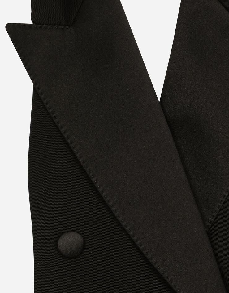 Dolce & Gabbana Double-breasted wool gabardine waistcoat Negro F79DETFU28J