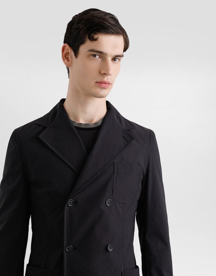 Dolce & Gabbana Double-breasted portofino canvas jacket Black G2VG5TFUUDD
