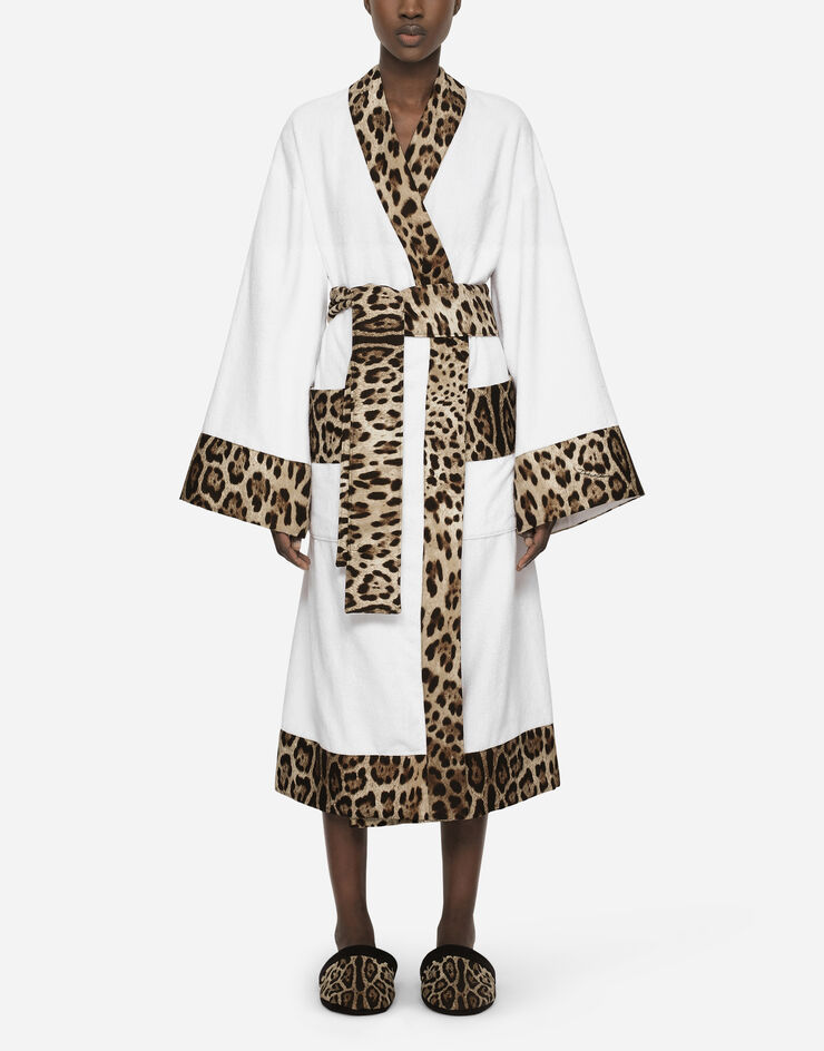 Dolce & Gabbana Cotton Terry Bathrobe Multicolor TCF010TCAGO