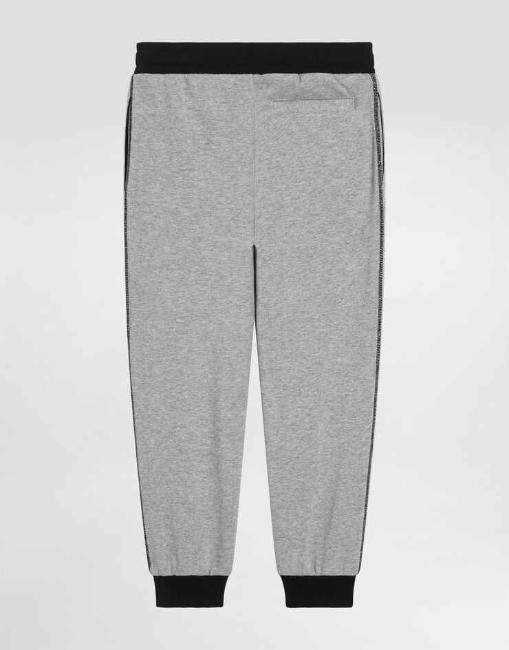 Dolce & Gabbana Pantaloni jogging in felpa con ricamo Dolce&Gabbana Grigio L4JPKSG7PBO
