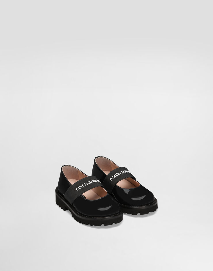 Dolce & Gabbana Patent leather ballet flats with elastic Blue D20103A9135