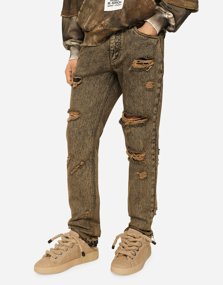 Dolce&Gabbana Overdyed regular fit jeans with subtle abrasions Multicolor GYJCCDG8JD8