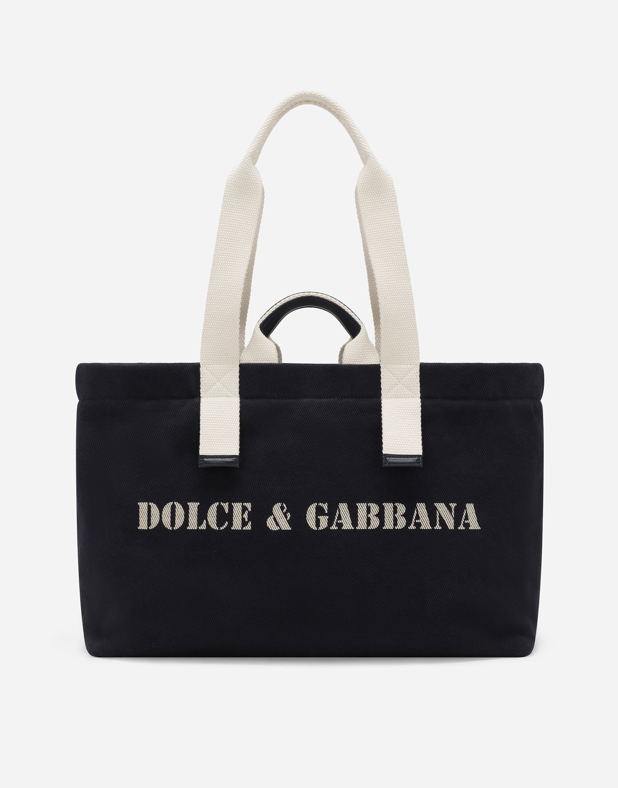 Dolce & Gabbana Printed drill holdall Blue G9AUBDG8KF1